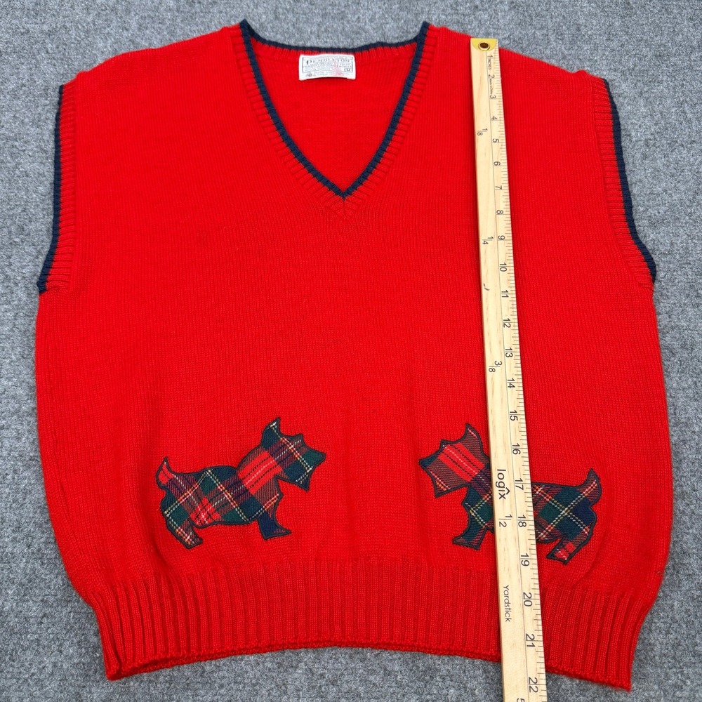 Vintage Pendleton Scottie Terrier Dog Sweater Vest Medium 100% Wool Preppy USA - Picture 6 of 6